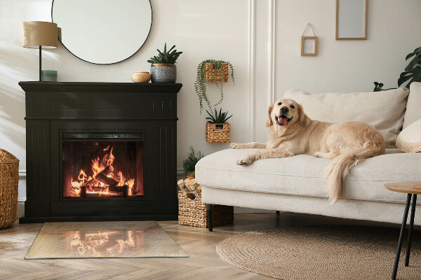 Rectangulaire plaque verre pour poêle texture de pierre naturelle