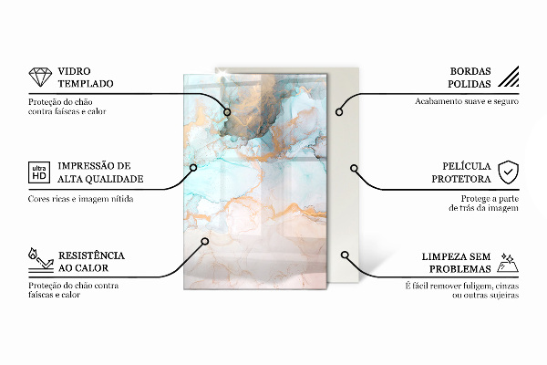 Rectangulaire plaque verre pour poêle texture du béton brut