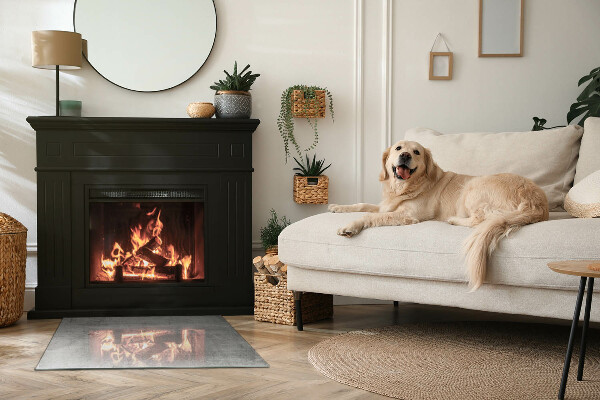 Rectangulaire plaque verre pour poêle texture du béton brut