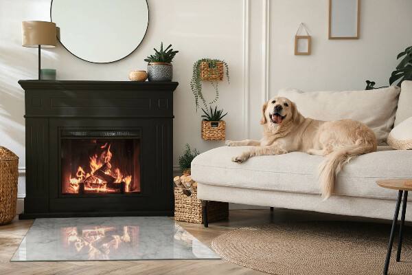 Rectangulaire plaque verre pour poêle Motif de structure en marbre