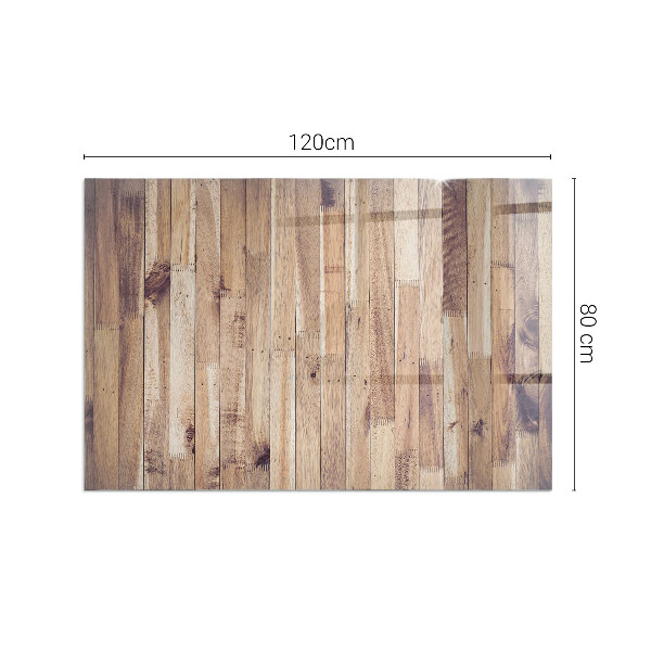 Rectangulaire plaque verre pour poêle Planche en bois dans l'agencement