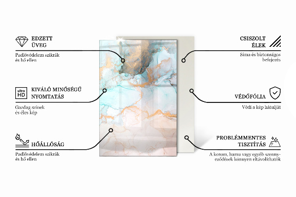 Rectangulaire plaque de sol en verre pour poêle Motif de texture abstrait