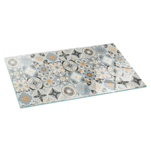 Rectangulaire plaque protection sol devant cheminée en verre Motifs de mosaïque en carreaux