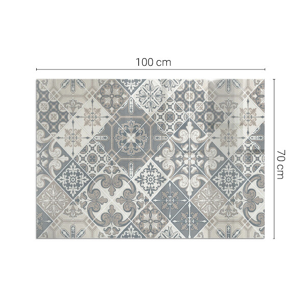 Rectangulaire plaque verre pour poêle motif de mosaïque décoratif
