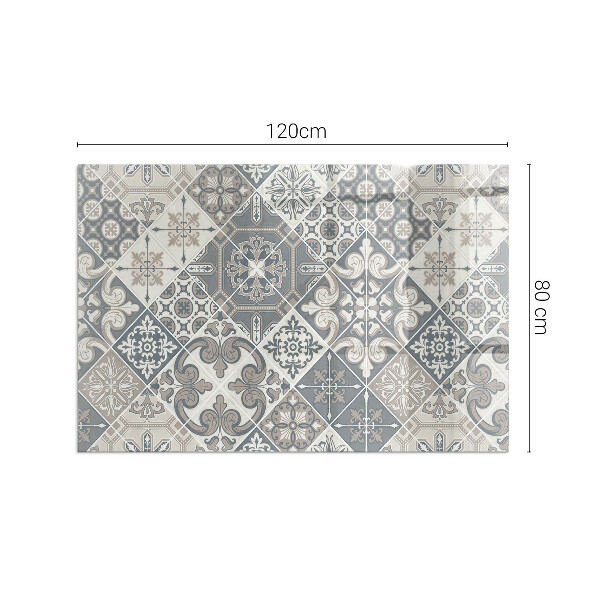 Rectangulaire plaque verre pour poêle motif de mosaïque décoratif