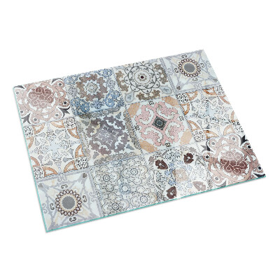Rectangulaire plaque verre pour poêle Motifs de mosaïque en carreaux