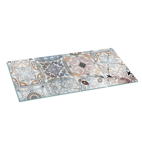 Rectangulaire plaque verre pour poêle Motifs de mosaïque en carreaux
