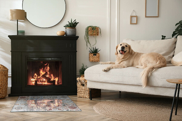 Rectangulaire plaque verre pour poêle Motifs de mosaïque en carreaux