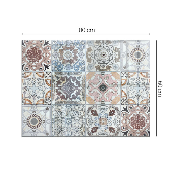 Rectangulaire plaque verre pour poêle Motifs de mosaïque en carreaux