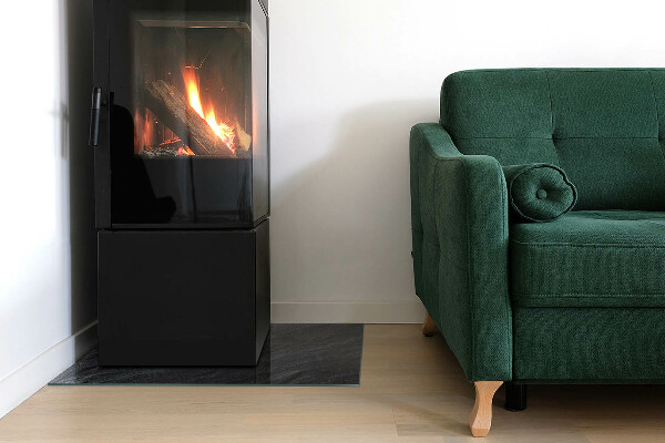 Rectangulaire plaque protection sol devant cheminée en verre texture de surface de la pierre