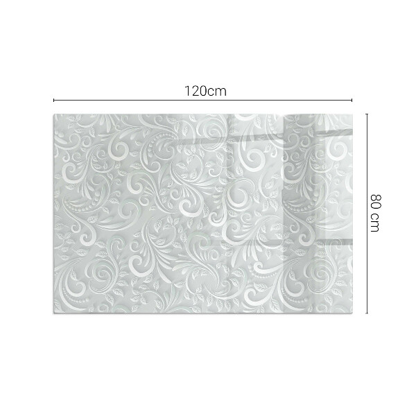 Rectangulaire plaque de sol en verre pour poêle Motif végétal élégant