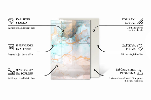 Rectangulaire plaque de sol en verre pour poêle Motif géométrique 3D