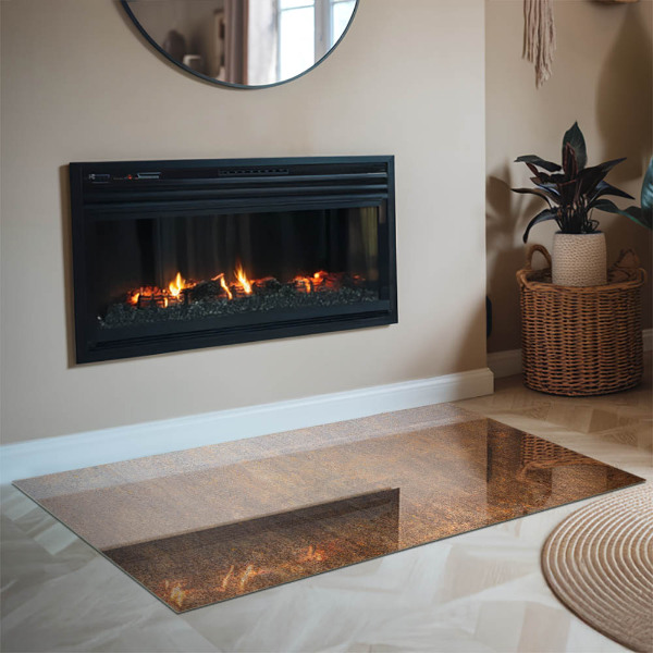 Rectangulaire plaque protection sol devant cheminée en verre Texture de rouille en arrière-plan