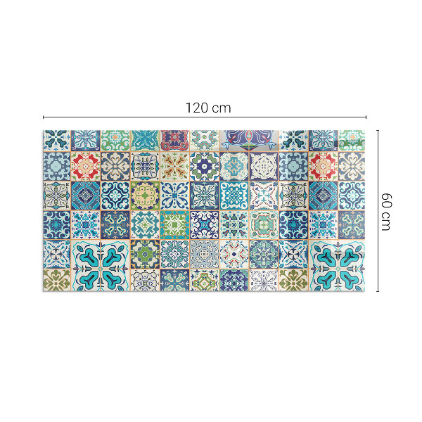 Rectangulaire plaque protection sol devant cheminée en verre Motifs de mosaïque sur carreaux