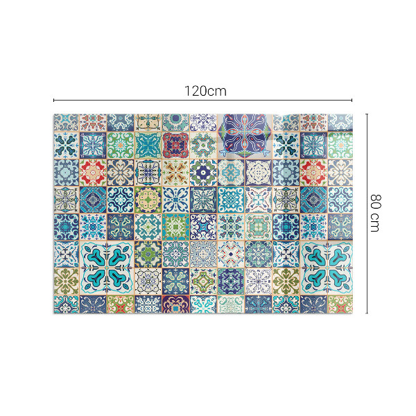Rectangulaire plaque protection sol devant cheminée en verre Motifs de mosaïque sur carreaux