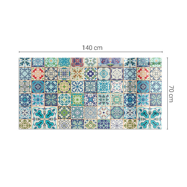 Rectangulaire plaque protection sol devant cheminée en verre Motifs de mosaïque sur carreaux