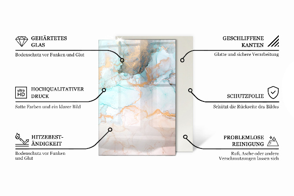 Rectangulaire plaque protection sol devant cheminée en verre Motifs de mosaïque sur carreaux