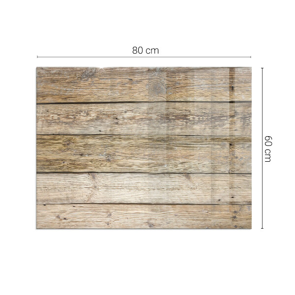 Rectangulaire plaque verre pour poêle planches en bois naturel