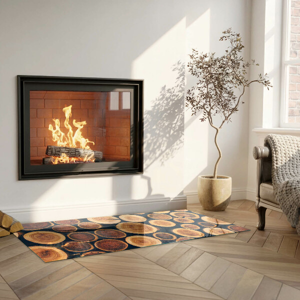 Rectangulaire plaque verre pour poêle Boîte en bois découpé