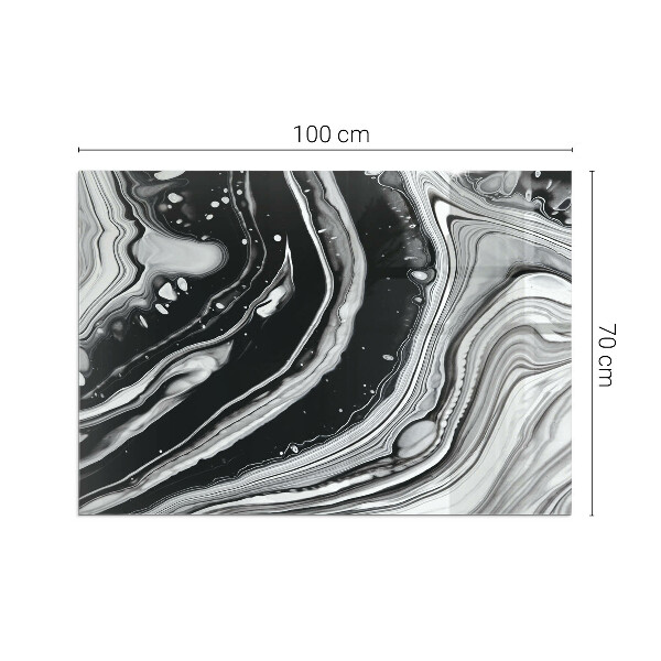 Rectangulaire plaque protection sol devant cheminée en verre vagues et lignes abstraites