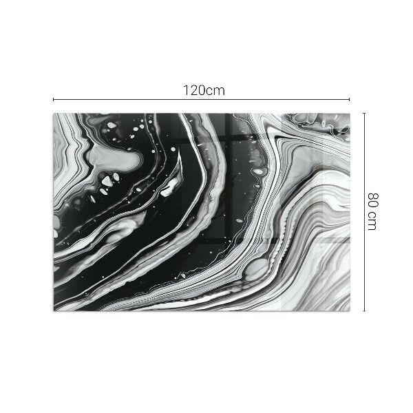 Rectangulaire plaque protection sol devant cheminée en verre vagues et lignes abstraites