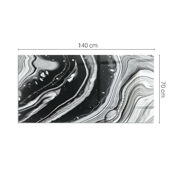 Rectangulaire plaque protection sol devant cheminée en verre vagues et lignes abstraites