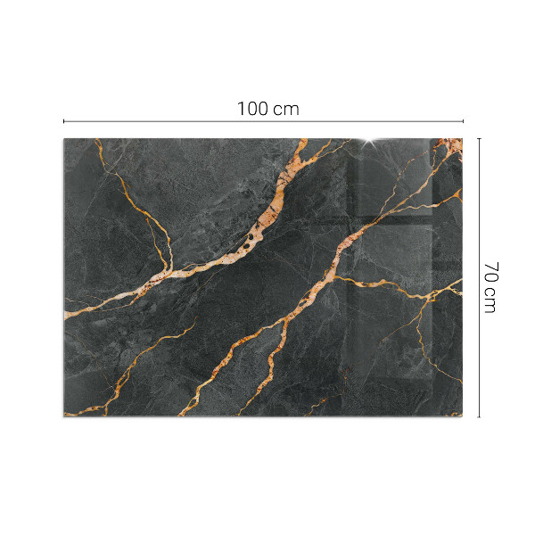 Rectangulaire plaque protection sol devant cheminée en verre Marbre élégant veiné