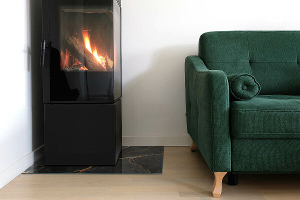 Rectangulaire plaque protection sol devant cheminée en verre Marbre élégant veiné