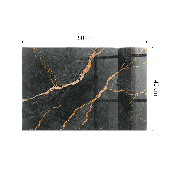 Rectangulaire plaque protection sol devant cheminée en verre Marbre élégant veiné