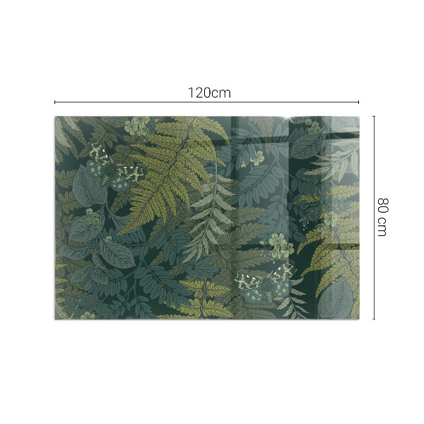 Rectangulaire plaque verre pour poêle Motifs végétaux avec des papillons