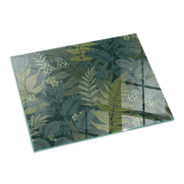 Rectangulaire plaque verre pour poêle Motifs végétaux avec des papillons