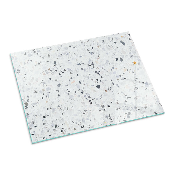 Rectangulaire plaque protection sol devant cheminée en verre Motif de pierre avec particules