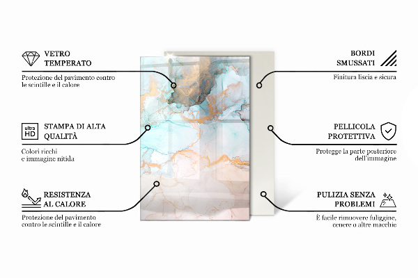 Rectangulaire plaque protection sol devant cheminée en verre Couleur marron