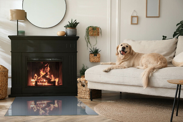 Rectangulaire plaque verre pour poêle Couleur Bleu foncé
