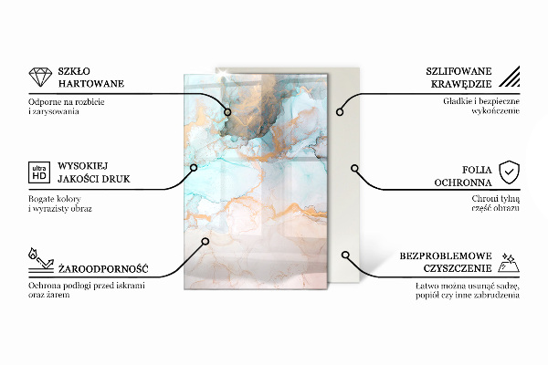 Rectangulaire plaque de sol en verre pour poêle Couleur vert clair