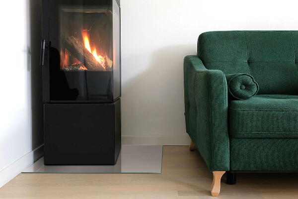 Rectangulaire plaque protection sol devant cheminée en verre Couleur rose pâle