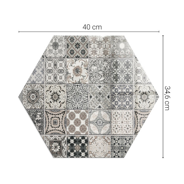 Hexagonale vitre sous poêle à bois Motifs de carreaux décoratifs