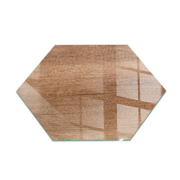 Hexagonale verre sous poêle à bois Motif bois naturel