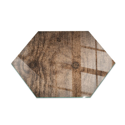 Hexagonale vitre sous poêle à bois Motif bois naturel