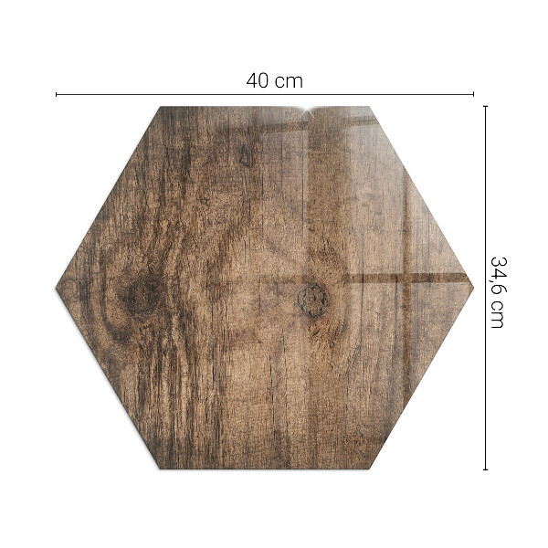Hexagonale vitre sous poêle à bois Motif bois naturel