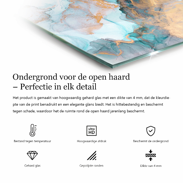 Hexagonale vitre sous poêle à bois Motif bois naturel