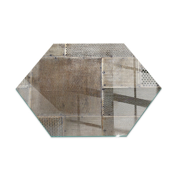 Hexagonale plaque de verre pour cheminée Modèle de feuille perforée