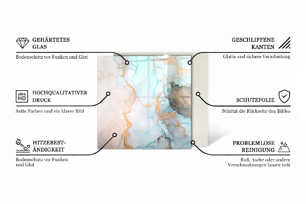 Hexagonale vitre sous poêle à bois Planches de différentes teintes