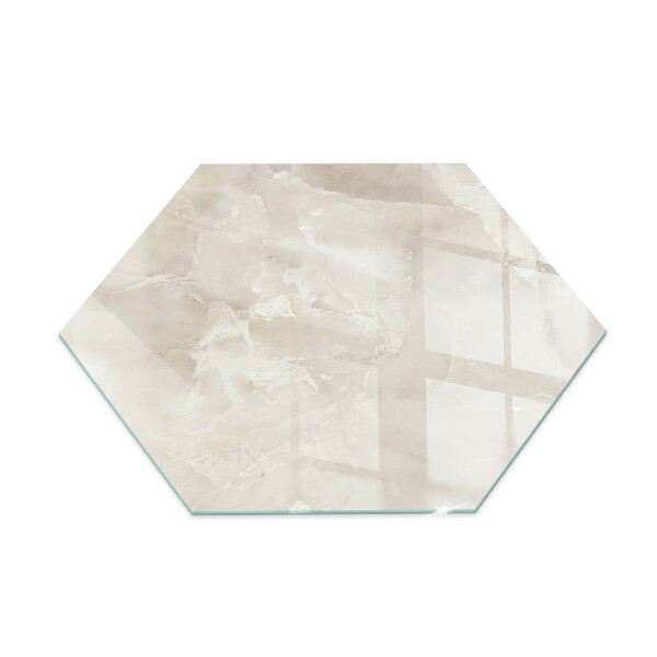 Hexagonale plaque de verre pour cheminée Motif marbre naturel