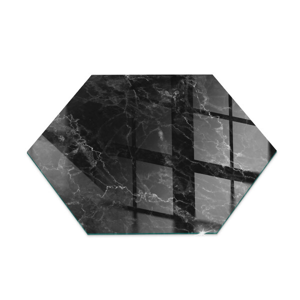 Hexagonale vitre sous poêle à bois Motif marbre élégant