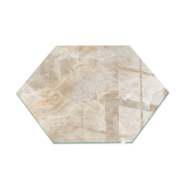 Hexagonale verre sous poêle à bois Motif de pierre naturelle