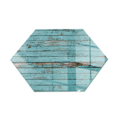 Hexagonale verre sous poêle à bois planches de style rustique