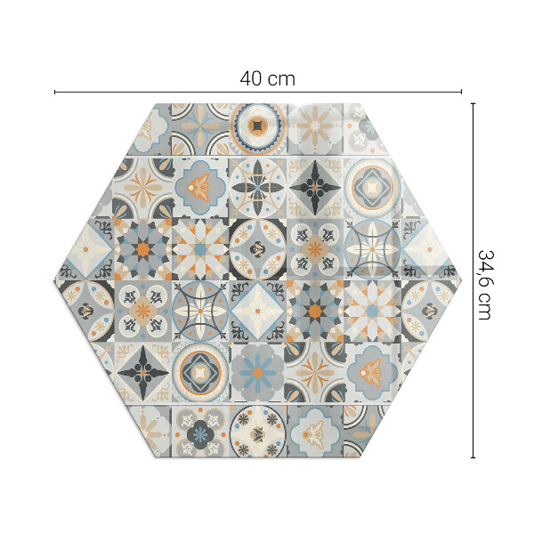 Hexagonale vitre sous poêle à bois Motifs de mosaïque en carreaux