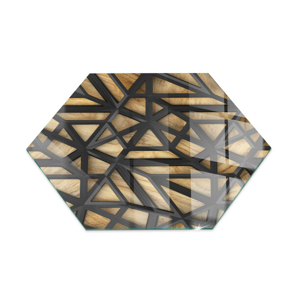 Hexagonale verre sous poêle à bois Géométrie avec du bois