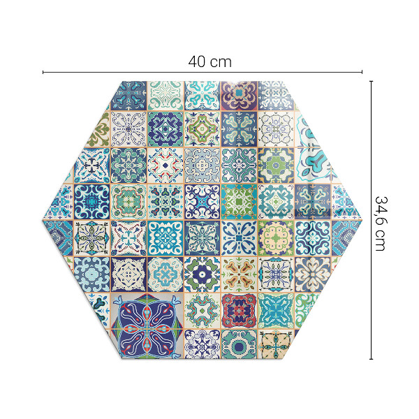 Hexagonale vitre sous poêle à bois Motifs de mosaïque sur carreaux
